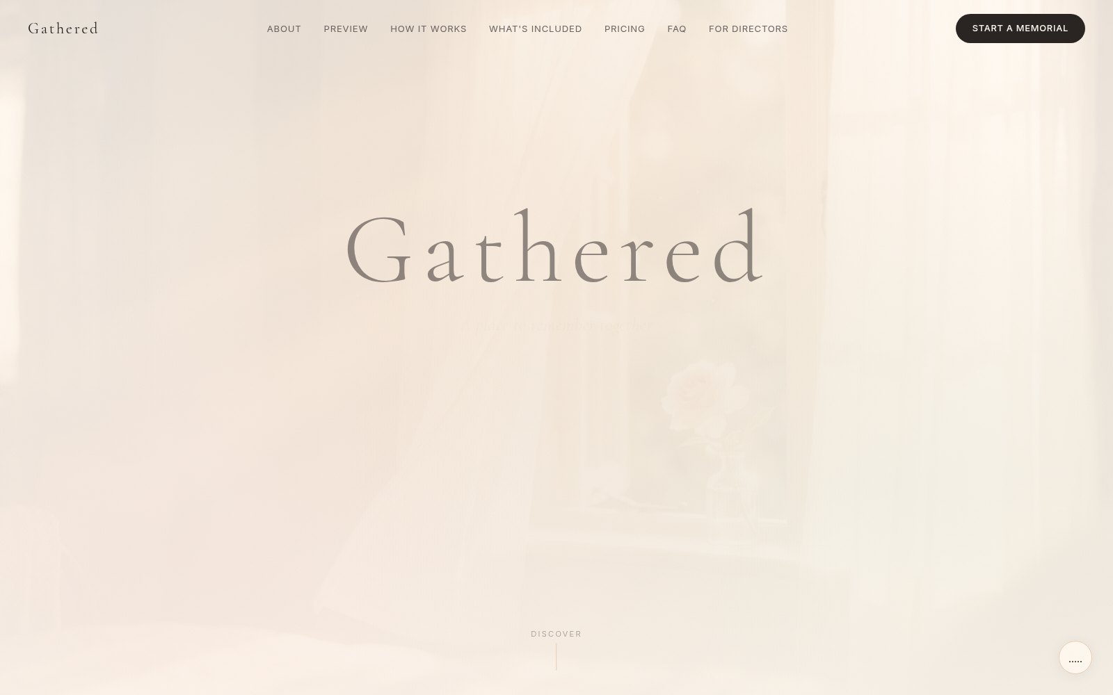 Gathered digital memorial website