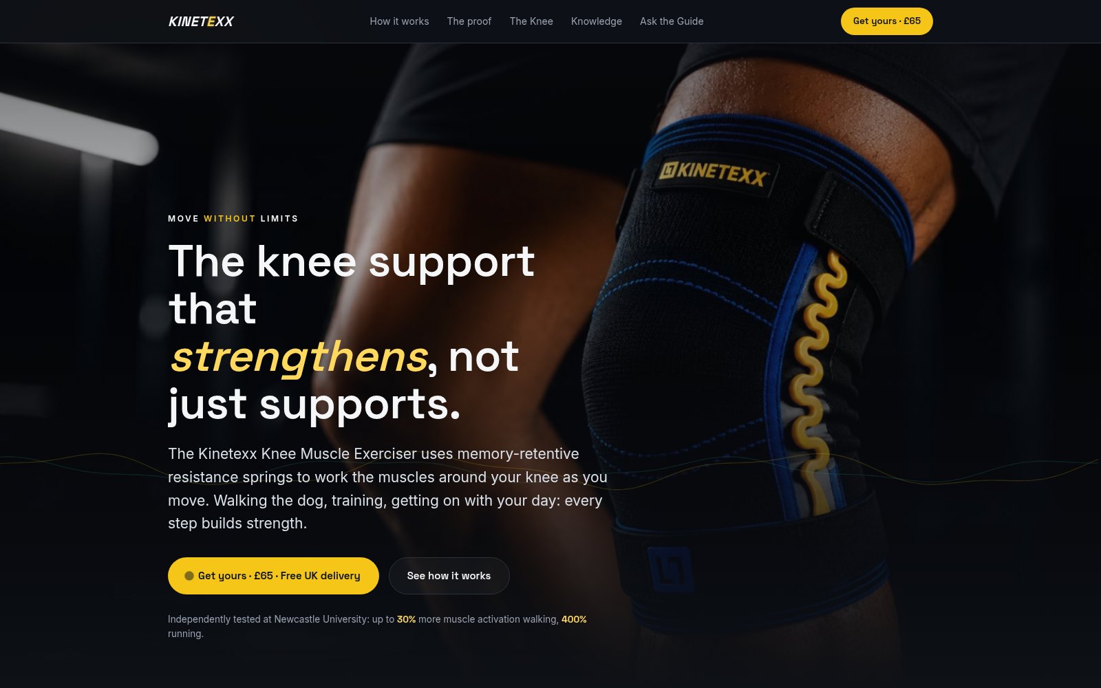 Kinetexx wearable knee support website