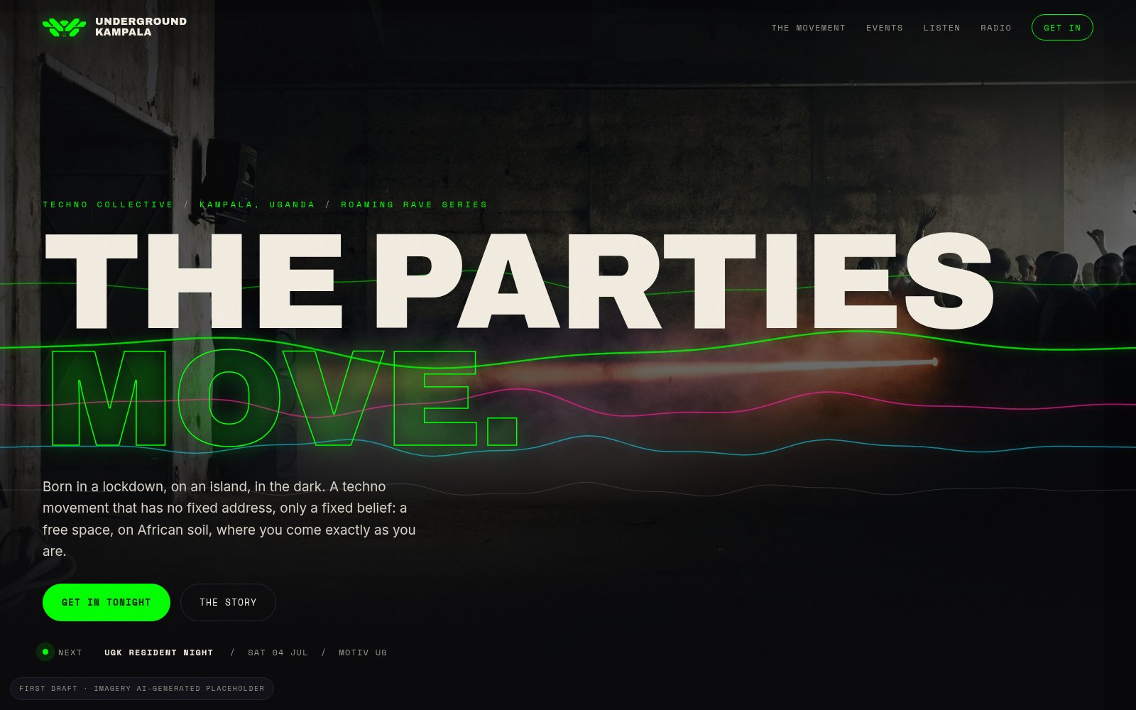 Underground Kampala electronic music collective website